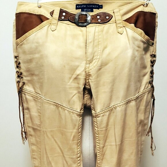 Ralph Lauren Jodhpur (canvas with leather patch) Riding/Equestrian pants: Size 6 - Picture 1 of 9